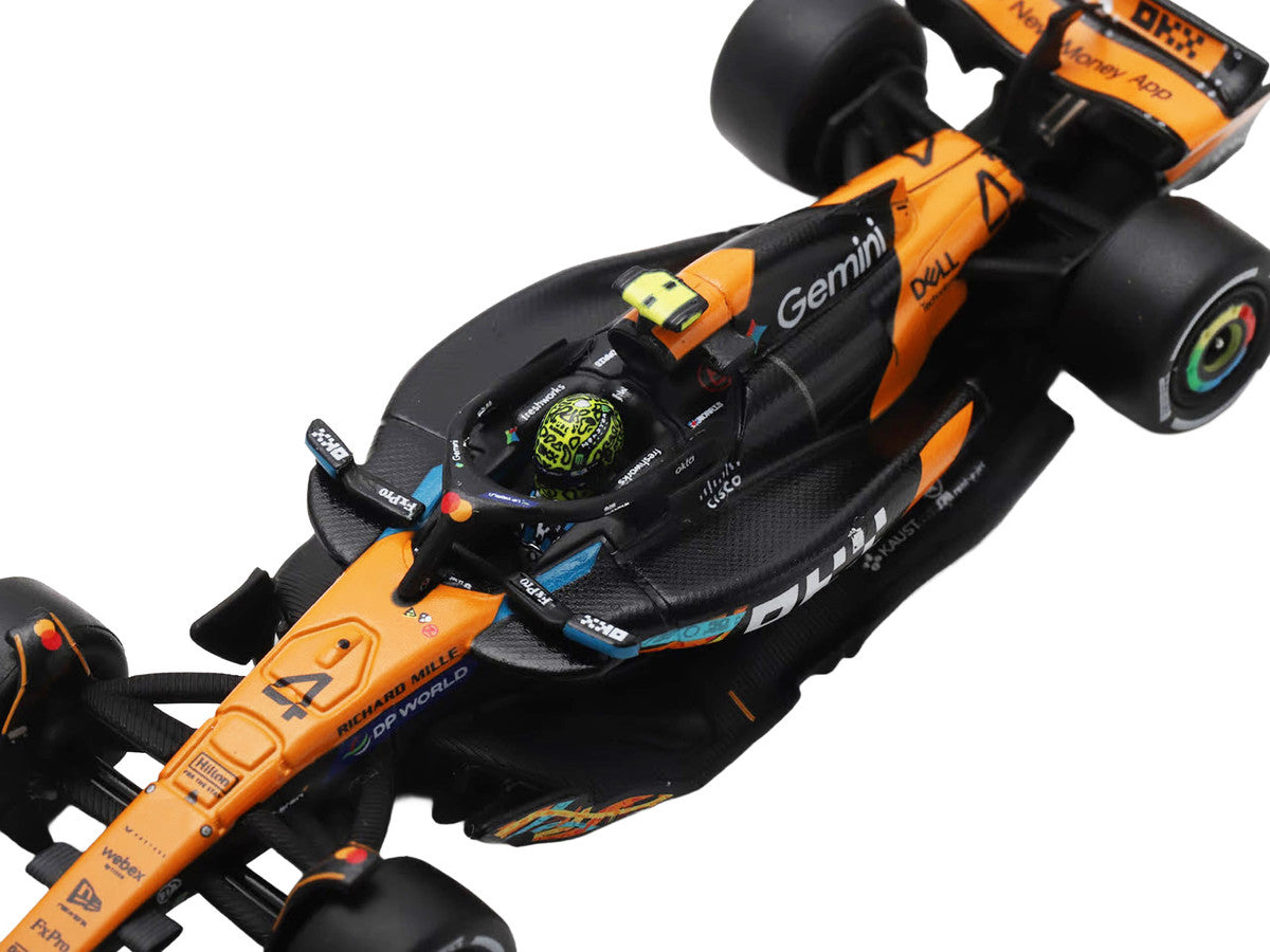 McLaren MCL39 #4 Lando Norris 3rd Place Formula One F1 "Abu Dhabi GP GP" (2025) "Drivers' World Champion 2025" with Pit Board 1/64 Model Car by Spark LuxuryLifeWay Online Store