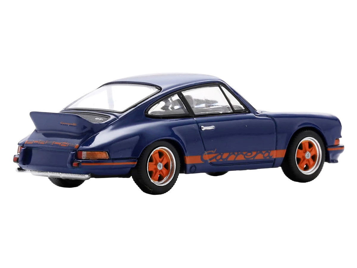 1973 Porsche 911 RS 2.7 Blue with Orange Stripes 1/64 Model Car by Spark LuxuryLifeWay Online Store