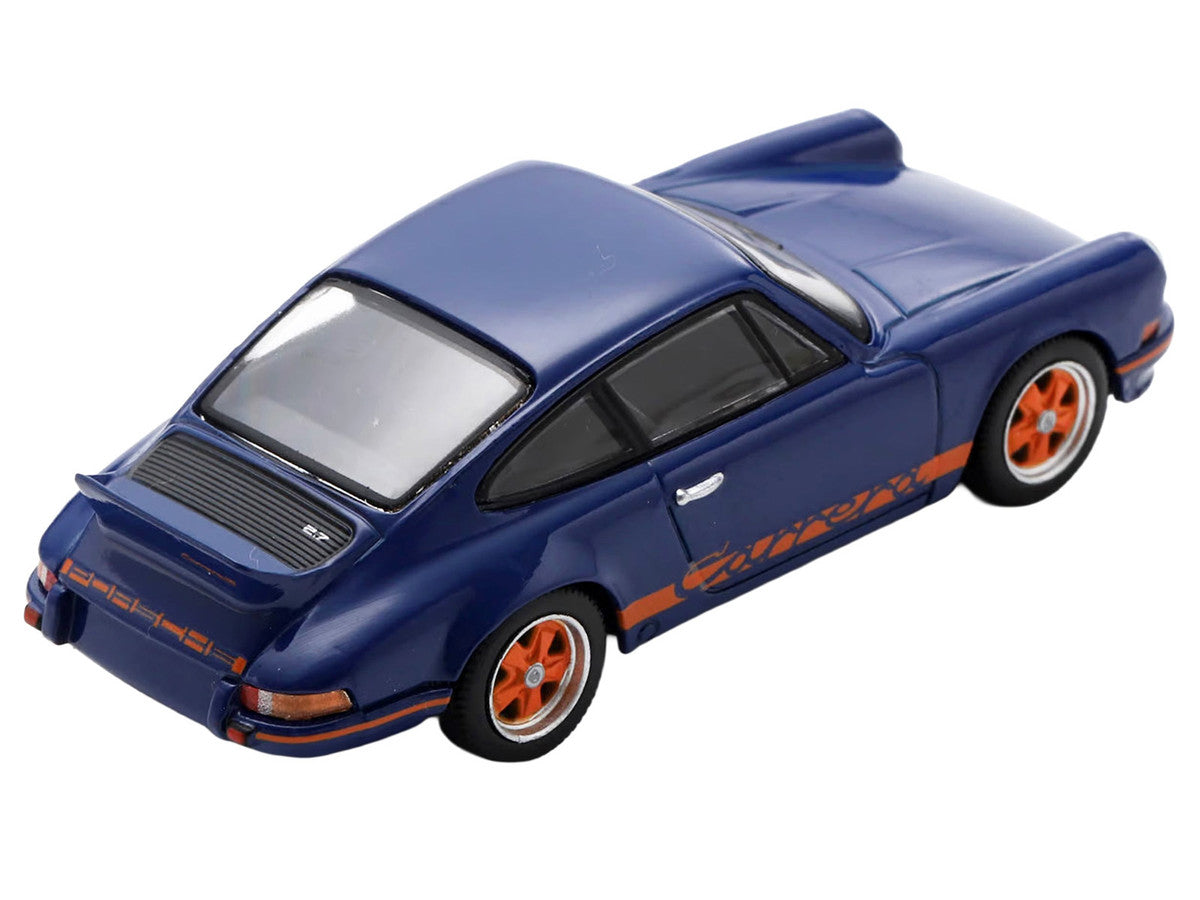 1973 Porsche 911 RS 2.7 Blue with Orange Stripes 1/64 Model Car by Spark LuxuryLifeWay Online Store
