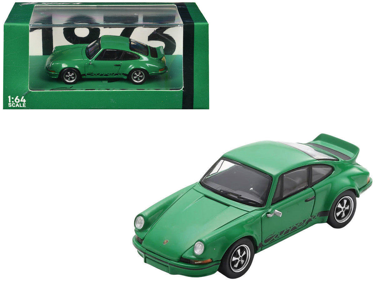 1973 Porsche 911 Carrera RSR 2.8 Green with Black Stripes 1/64 Model Car by Spark LuxuryLifeWay Online Store