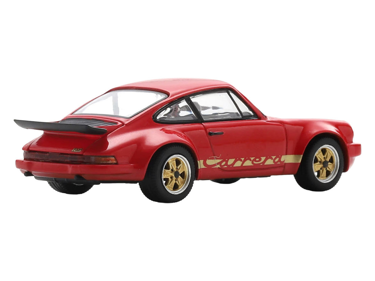 1974 Porsche 911 Carrera RS 3.0 Red with Gold Stripes 1/64 Model Car by Spark LuxuryLifeWay Online Store