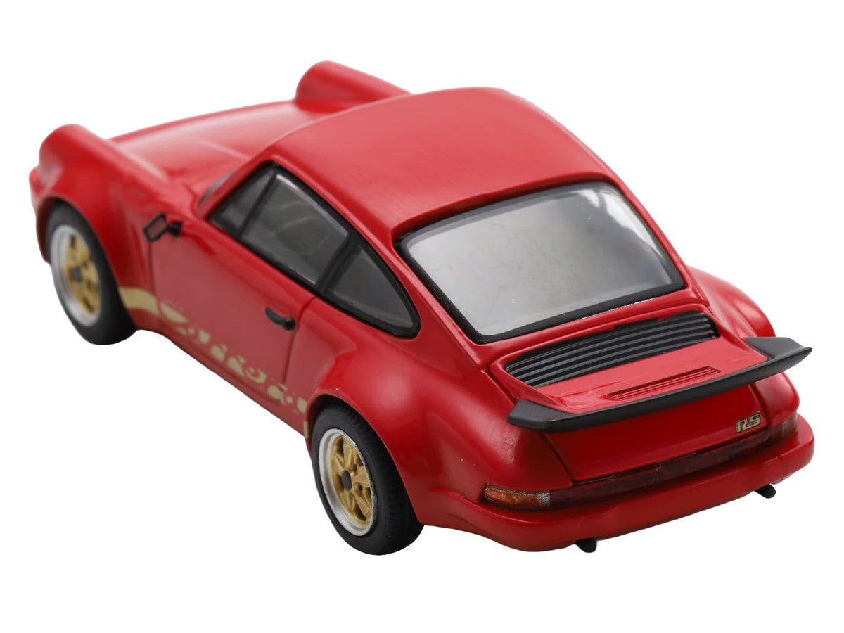 1974 Porsche 911 Carrera RS 3.0 Red with Gold Stripes 1/64 Model Car by Spark LuxuryLifeWay Online Store
