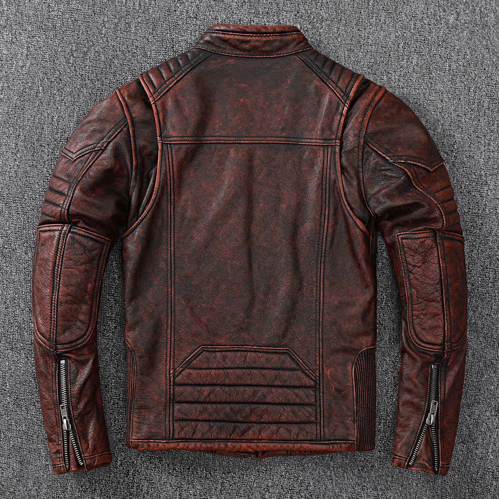 Harley Motorcycle Jacket in Vintage Genuine Leather Pi-Mart
