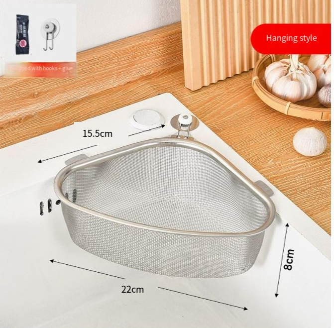 Triangular Stainless Steel Sink Drainer Basket (1PC) Best YouTube Store