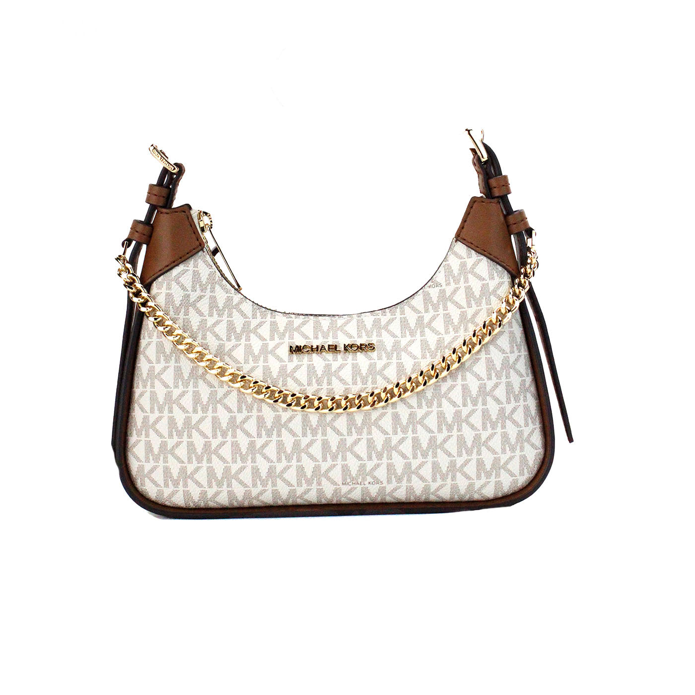 Michael Kors Wilma Small Vanilla PVC Chain Crossbody Bag LadyShow.Store