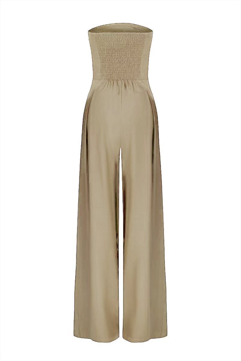 Loose Tube-top Jumpsuit Ins Fashion Backless Wide Leg Long Pants Overalls Women's Clothing LadyShow.Store