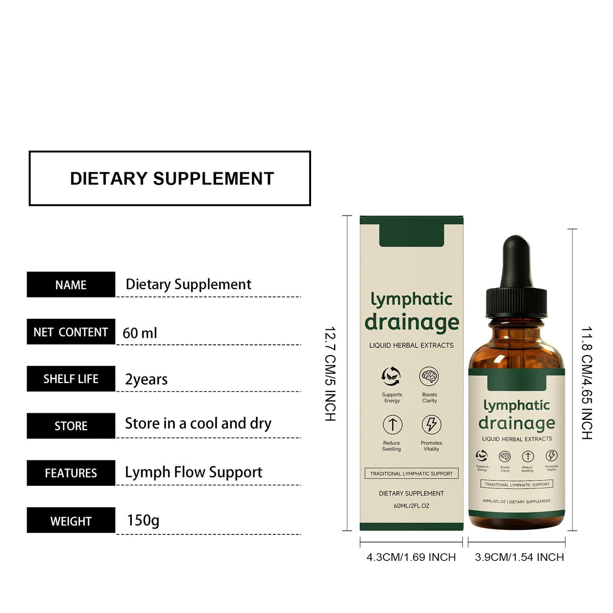 Lymph Health Support Herbal Drops 60ml Box Tri Light Beauty