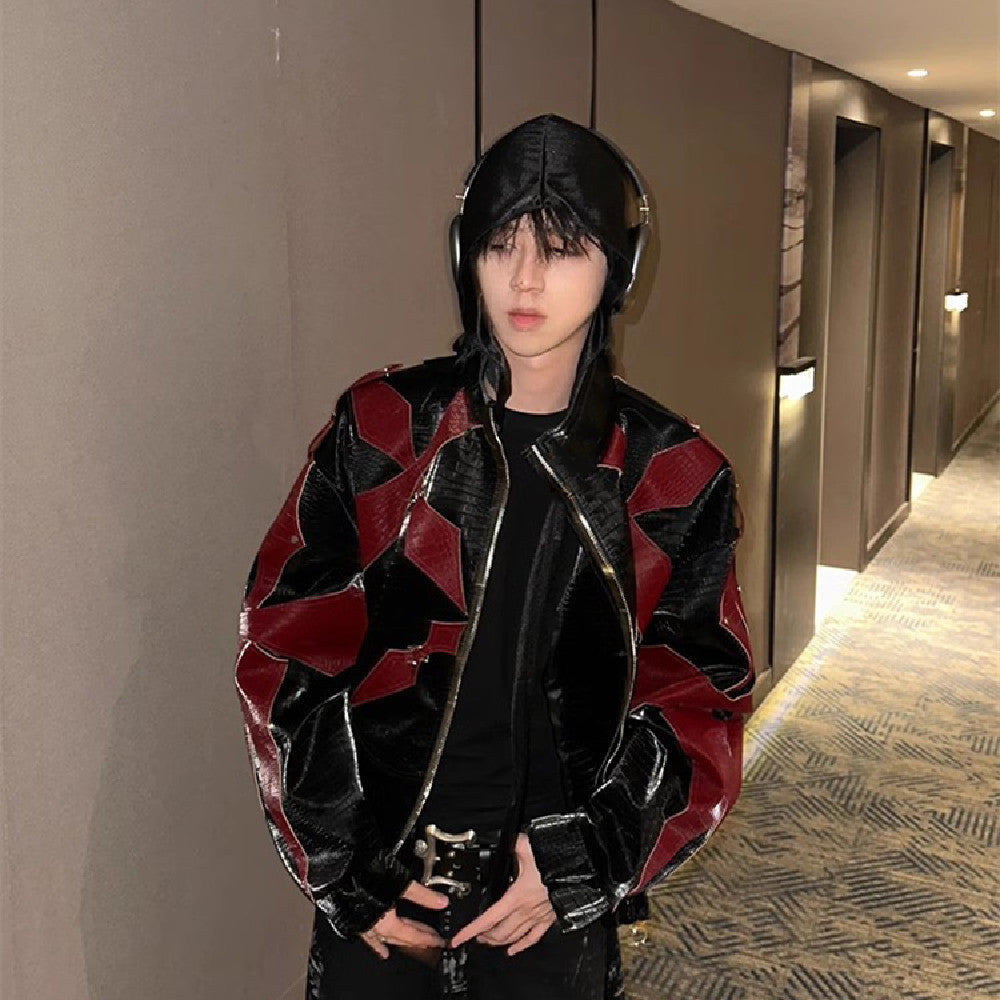Retro Contrasting Color Patchwork Jacket Best YouTube Store