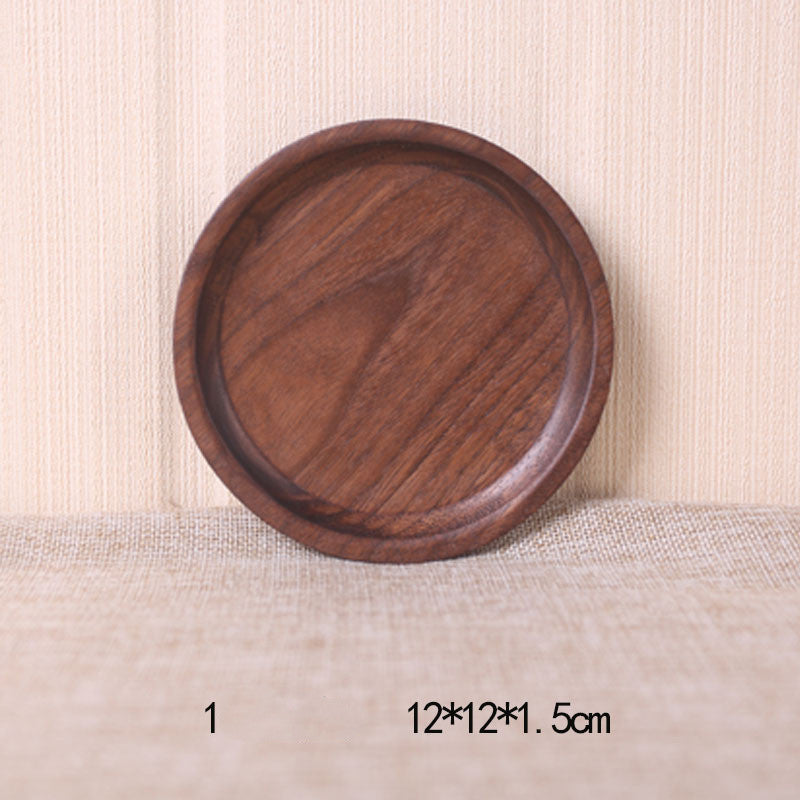 Japanese Style Wooden Black Walnut Rectangular Dinner Plate LadyShow.Store