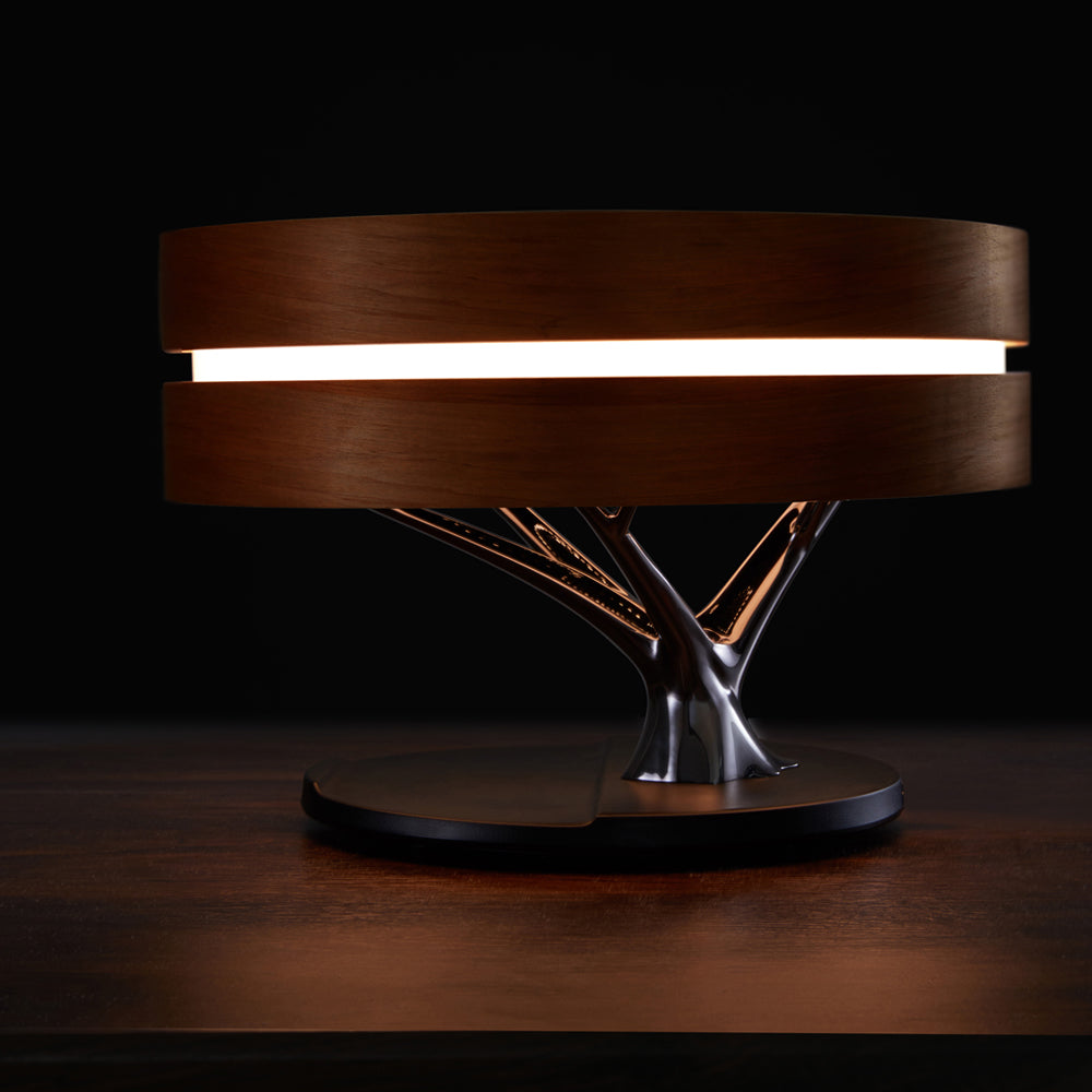 Round Intelligent Music Bluetooth Speaker Bed Lamp WiFi Circle Tree Of Led Light Wireless Charging For Living Room PearlNestDecor.com