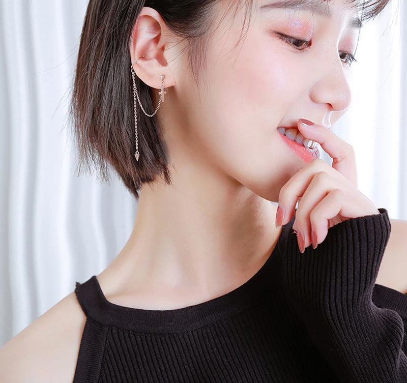 Single cross earring