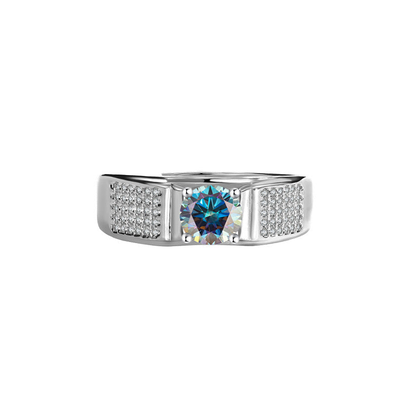 D Color Moissanite Starry Men's Ring LadyShow.Store