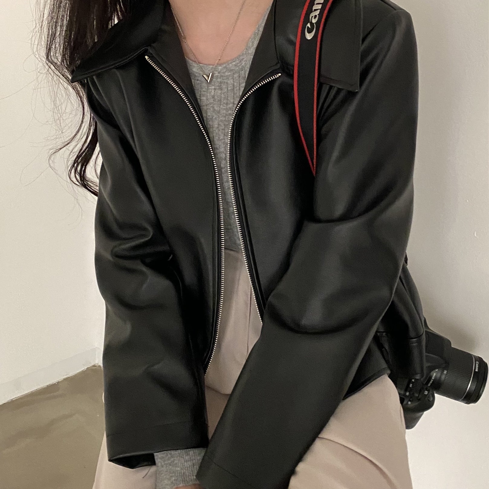 Handsome Cool Girl Versatile Motorcycle Jacket LadyShow.Store