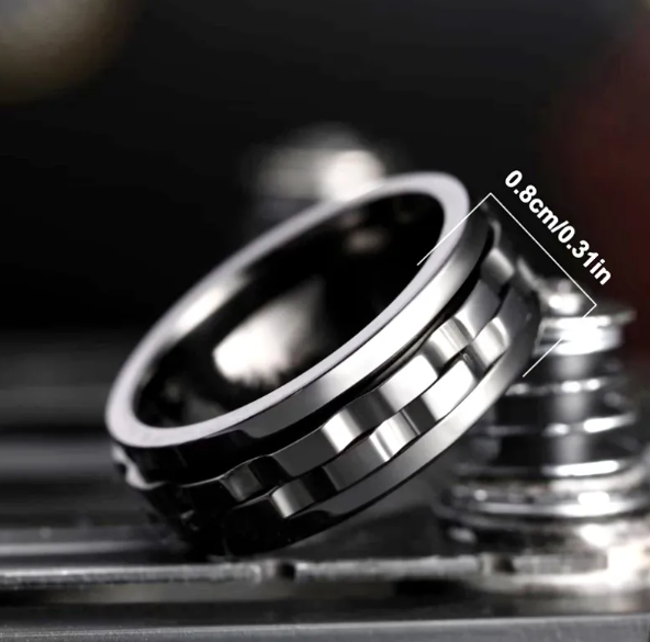 Stainless Steel Spinner Fidget Ring for Men Best YouTube Store