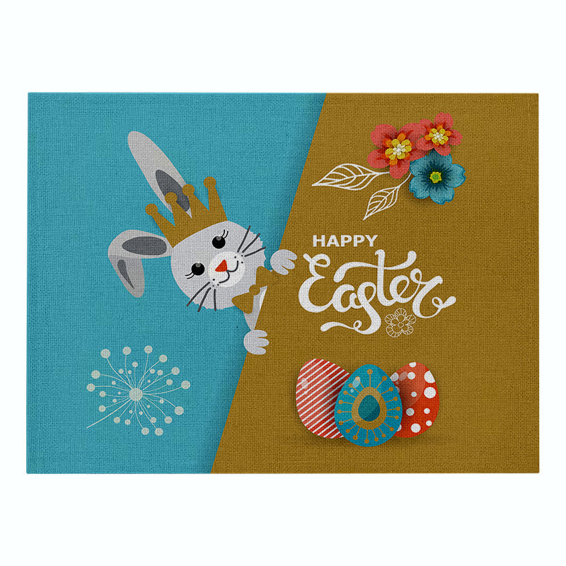 Home Cartoon Rabbit Kitchen Insulation Coaster Anti-scalding Cotton And Linen Western Placemat PearlNestDecor.com