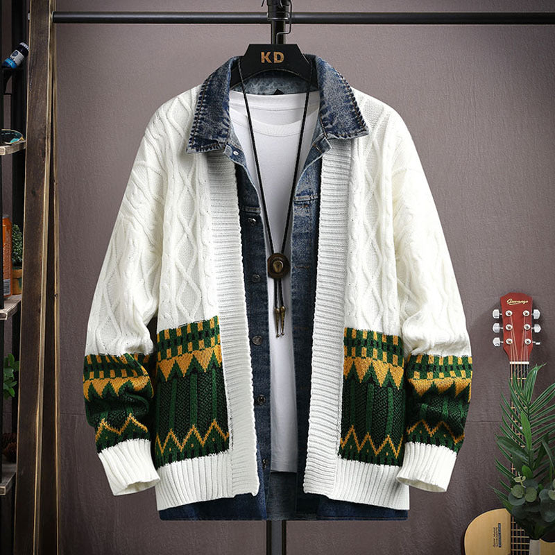Men's Clothing Fashion Polo Collar Sweater Cardigan Coat Best YouTube Store