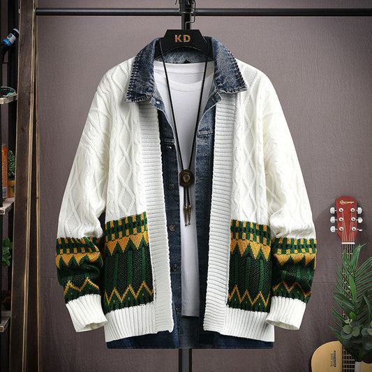Men's Clothing Fashion Polo Collar Sweater Cardigan Coat Best YouTube Store