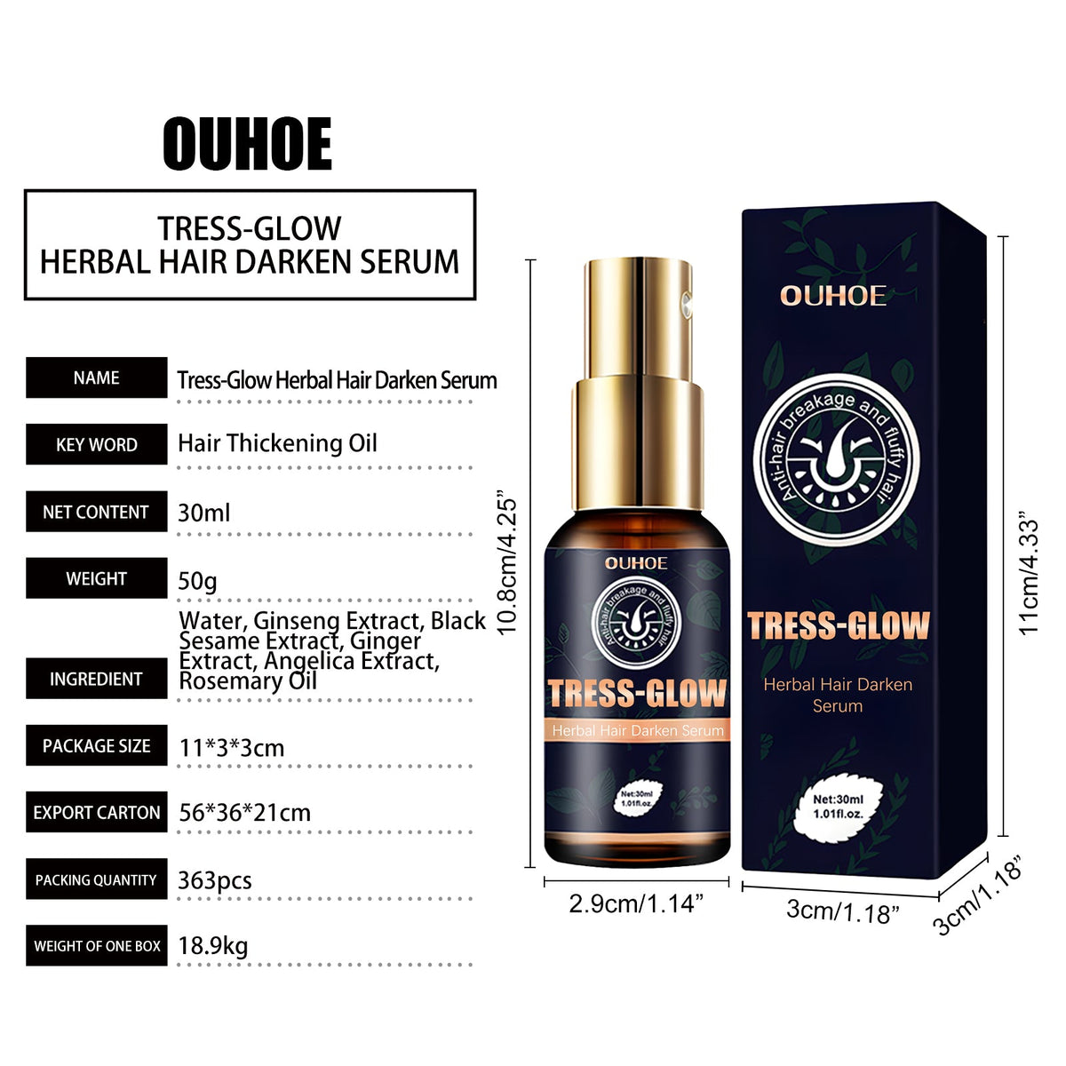 Gentle Moisturizing Scalp, Gentle Massage, Care For Beard, Gloss Care, E Ssence, Herbal Strong Hair Root E Ssence Oil, 30ml, 1 Box Tri Light Beauty