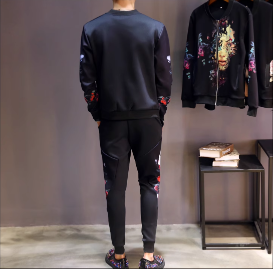 Men's Digital Print Baseball Jacket and Hoodie Outerwear Pi-Mart