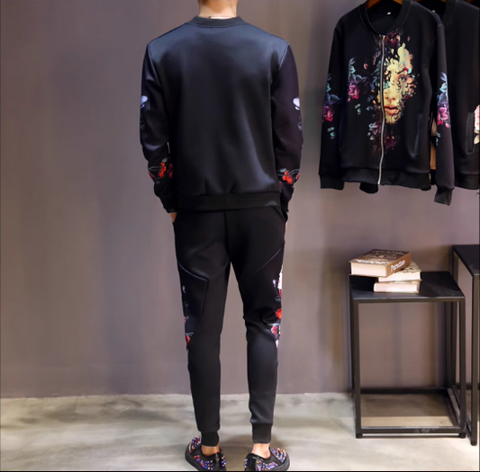 Men's Digital Print Baseball Jacket and Hoodie Outerwear Pi-Mart