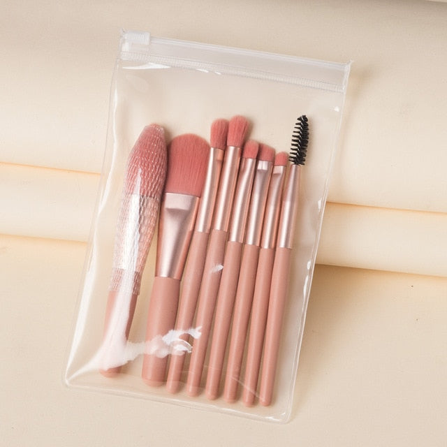 Travel Portable 8 Mini Makeup Brush Beauty Set CJD2