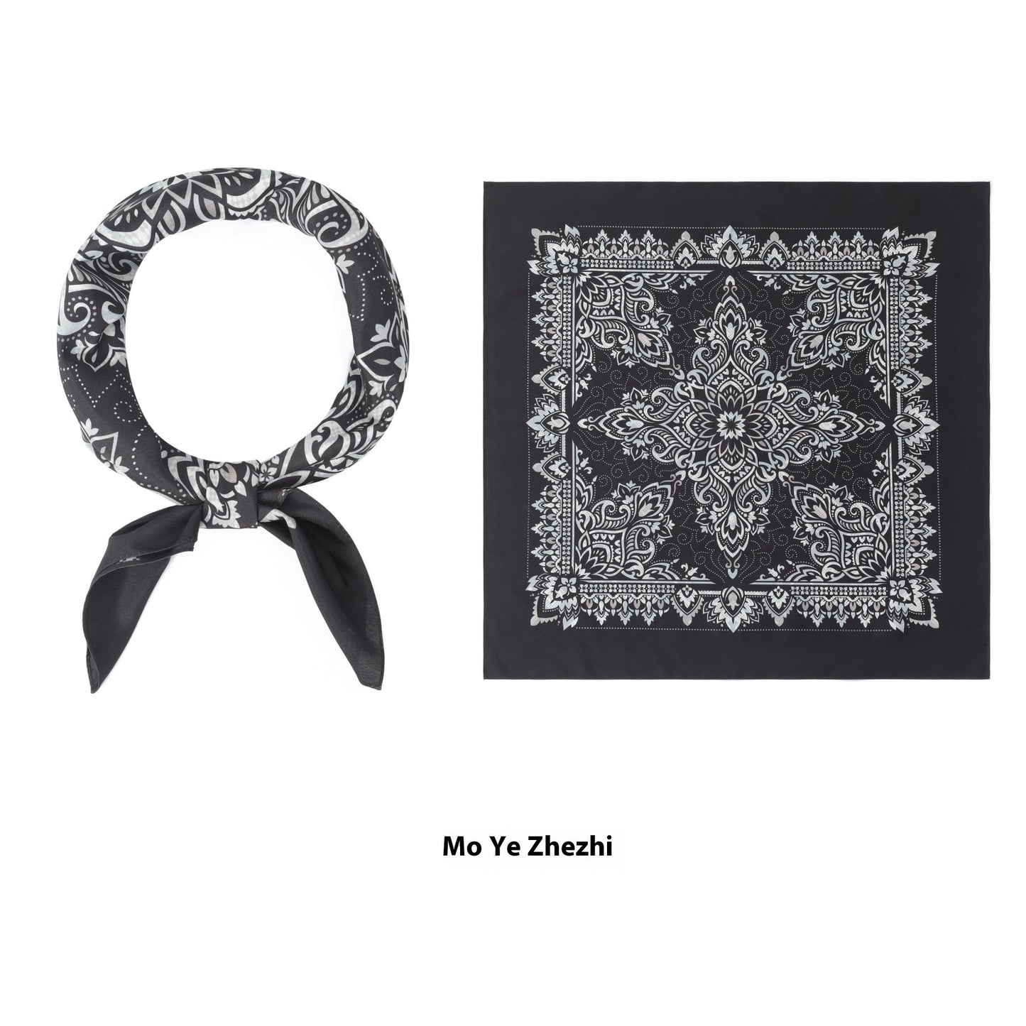 Elegant Printed Silk Square Scarf NorixaFashion.com