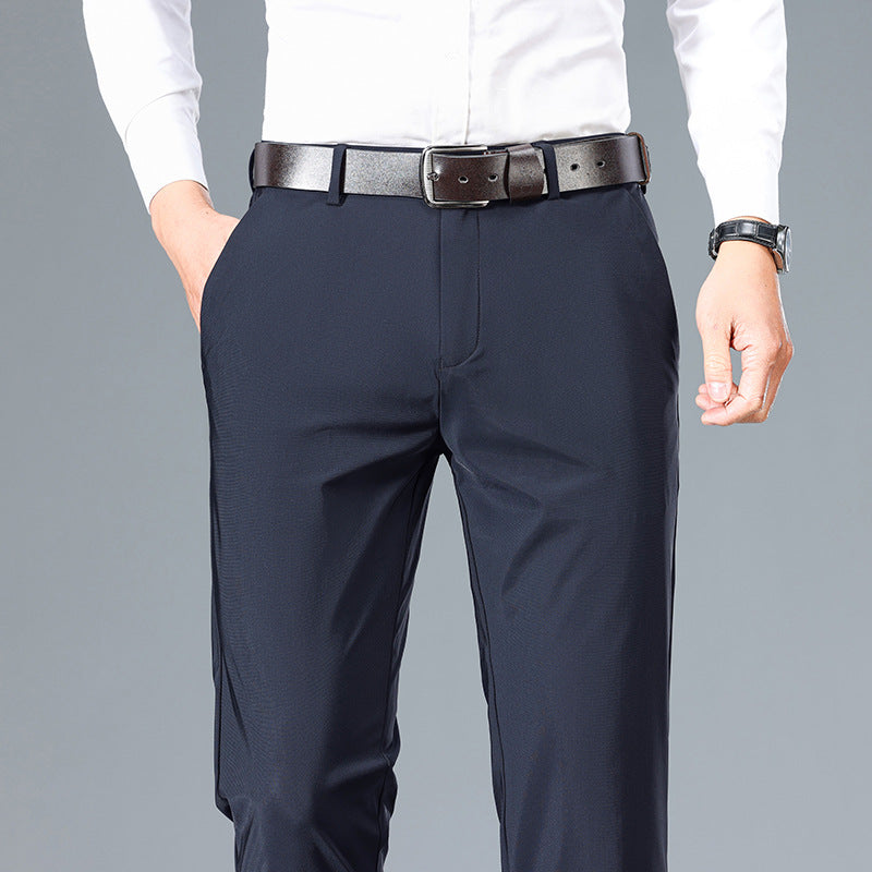 Men's High Elastic Jinammonia Ice Silk Casual Pants NorixaFashion.com