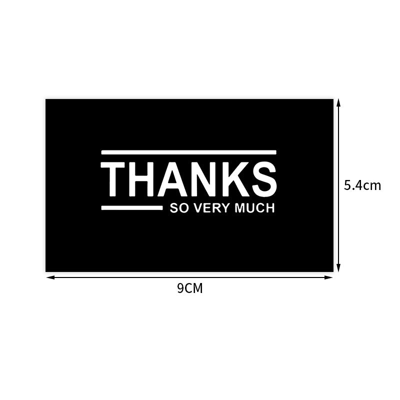 Gift Packaging 50 SheetsPack Simple Black Thank You Cards CJD