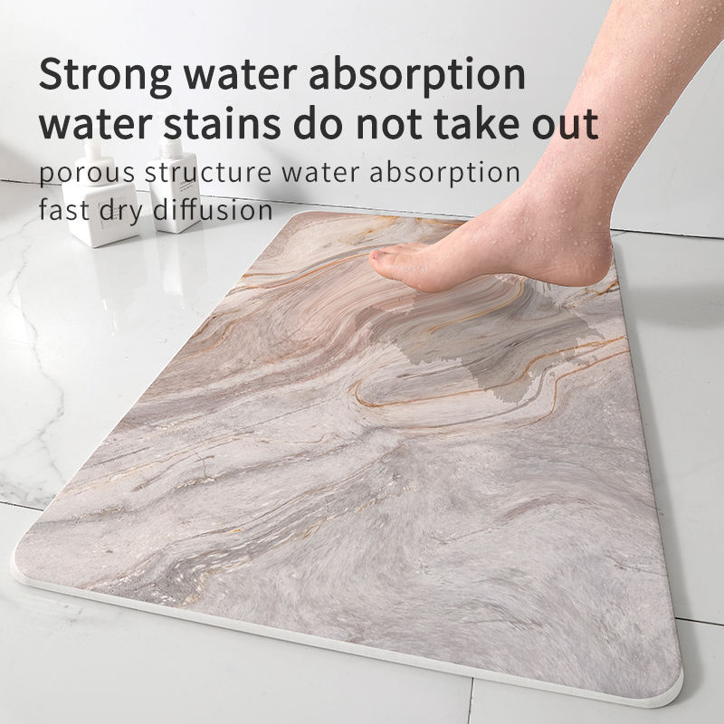 Marble Bathroom Super Absorbent Floor Mats