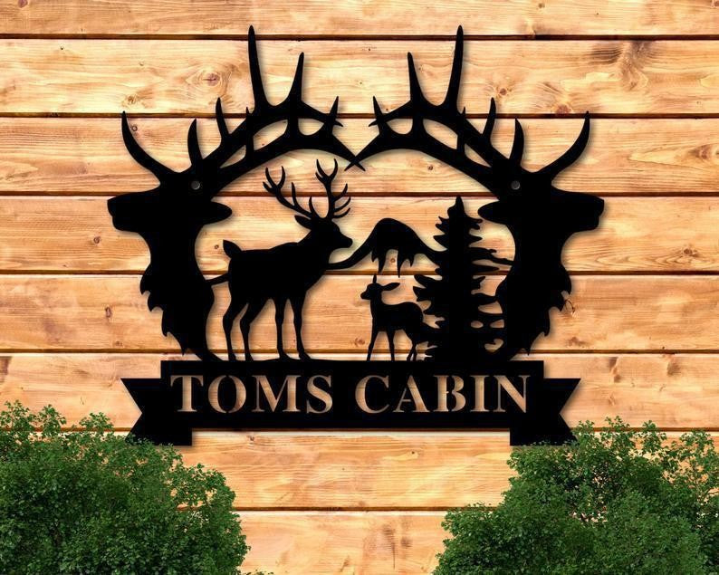 Metal Iron Wall Decor Deer Art Craft PearlNestDecor.com