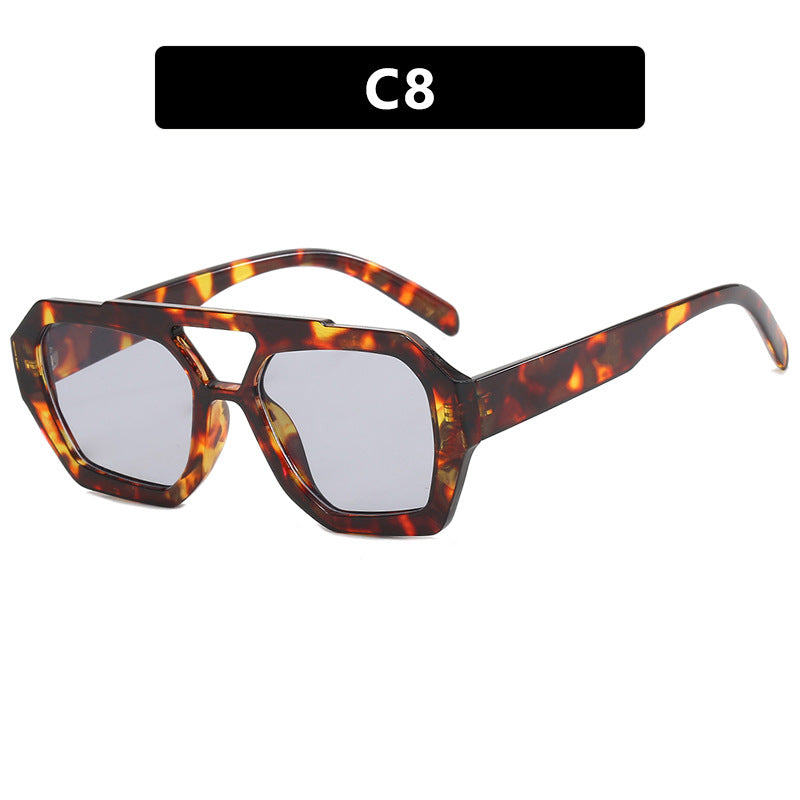 Ins Big Frame Leopard Sunglasses Summer Sunshade Beach Vacation Glasses CJD