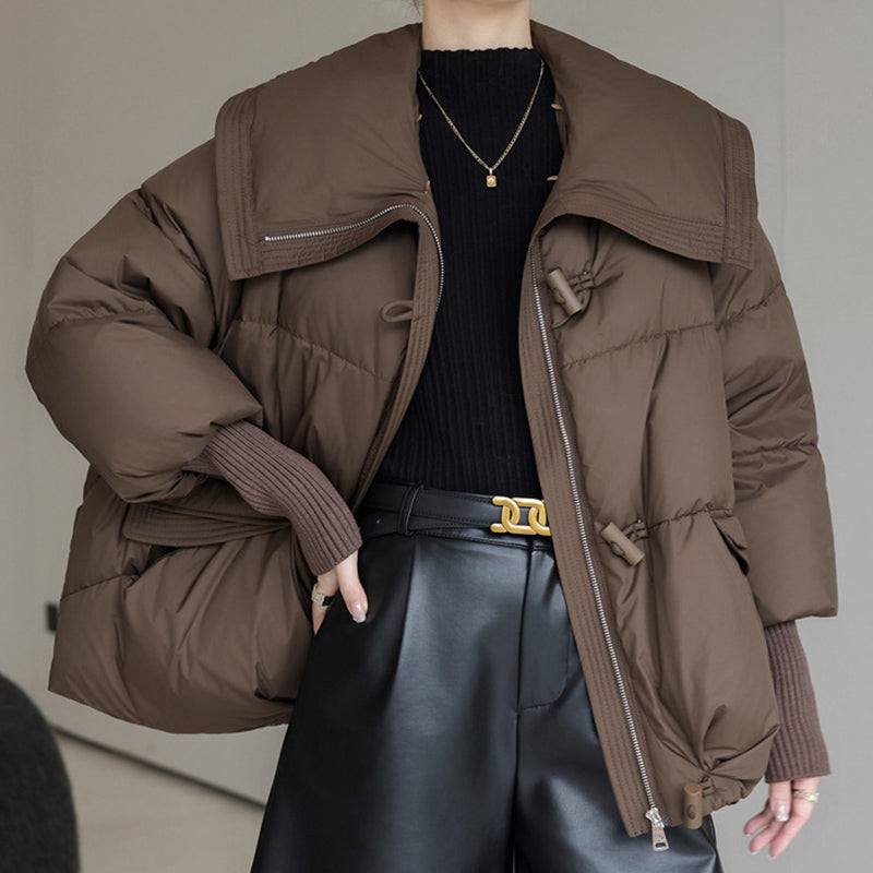 Down Cotton-padded Jacket Women's Short Fur Collar Thickened Coat Winter Clothing LuxuryLifeWay Online Store