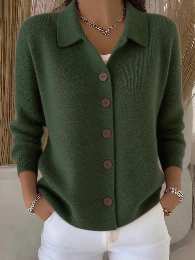 Button-knitted Lapel Sweater Cardigan Coat For Women LadyShow.Store