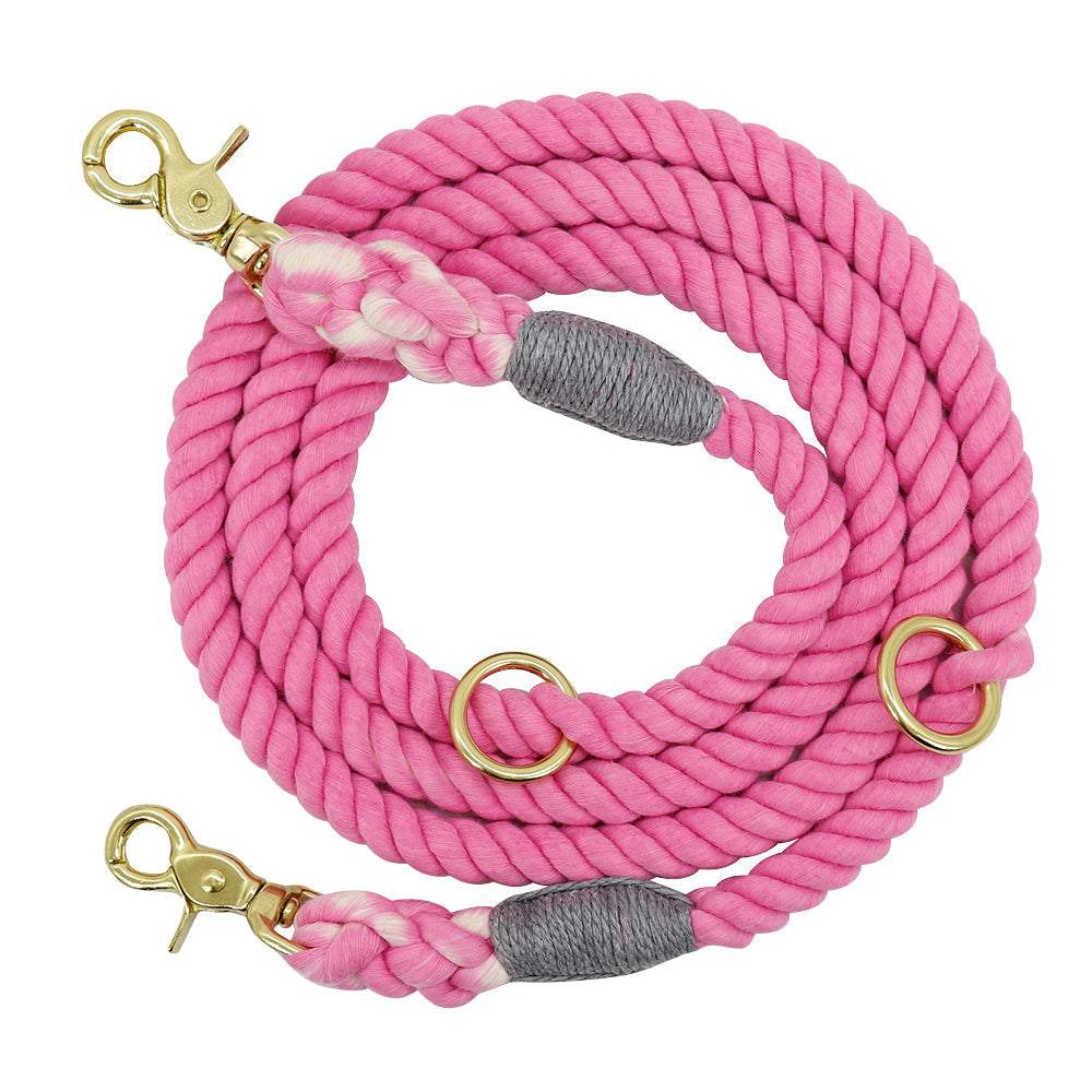 Gradient Color Dog Collars Accessories Leashes Rope Metal Chain Collar Strap Pet Outdoor Walking Training Long Traction Rope Pets Fashion