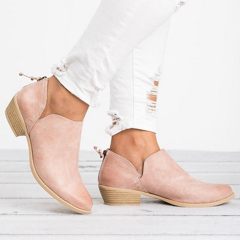 Autumn Women Shoes Retro High Heel Ankle Boots CJD
