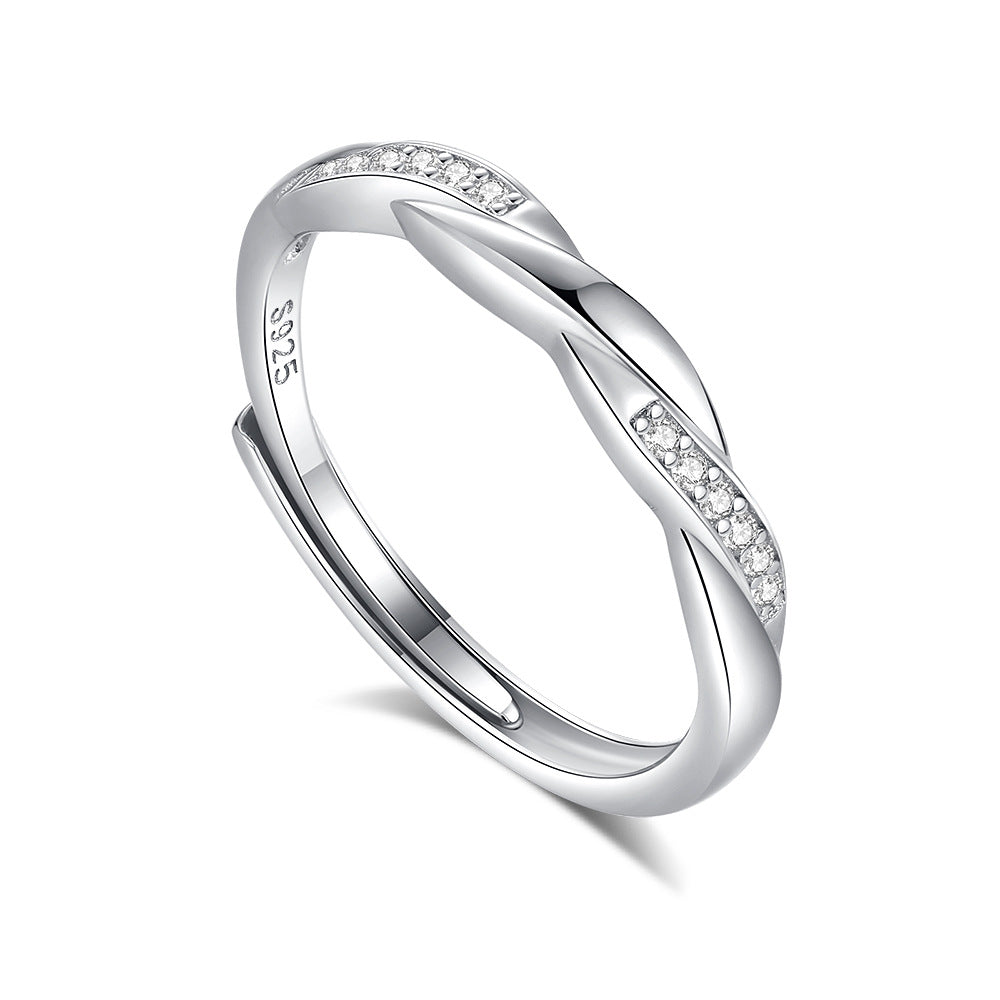 S925 Silver Adjustable Ring For Couples LadyShow.Store