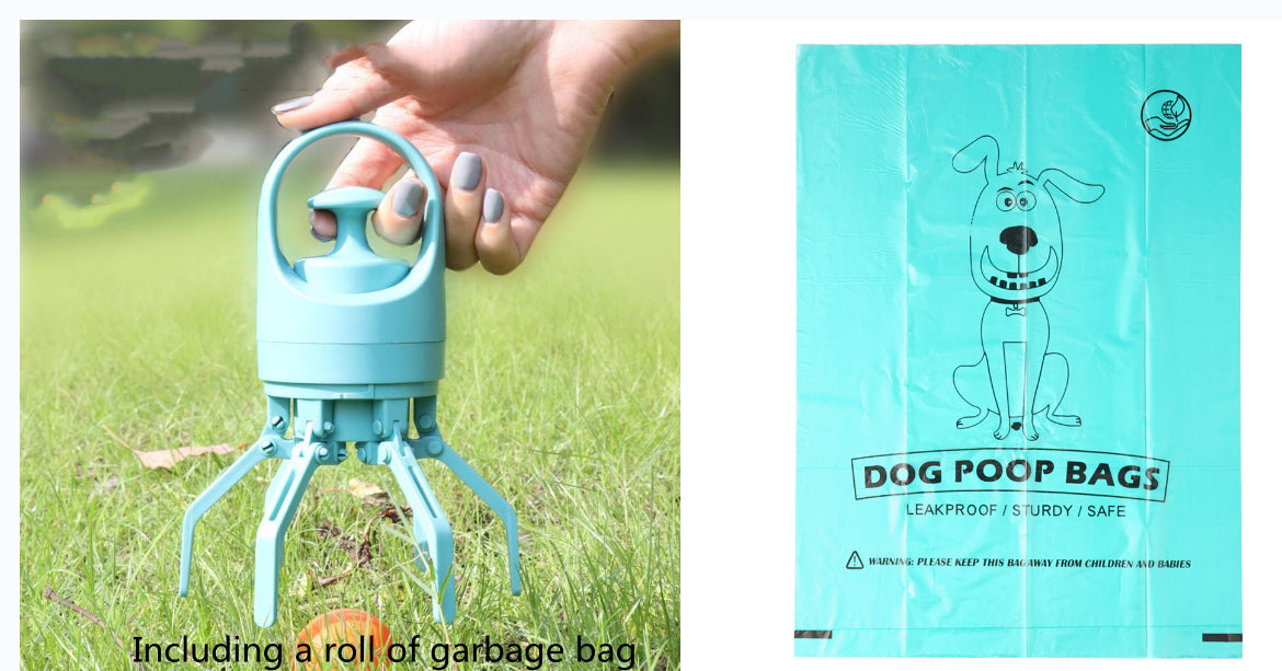 Portable Lightweight Dog Pooper Scooper With Built-in Poop Bag Dispenser Eight-claw Shovel For Pet Toilet Picker Pet Products Pets Fashion