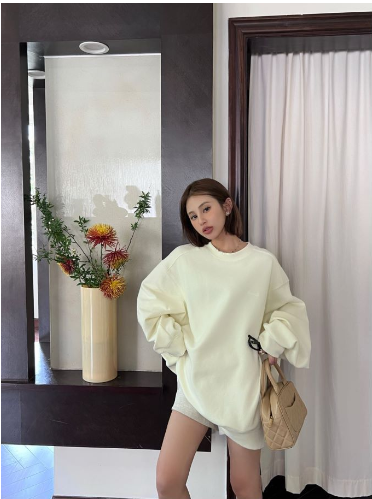 Fluorescent Green Oversized Cutout T-Shirt Sweatshirt Pi-Mart