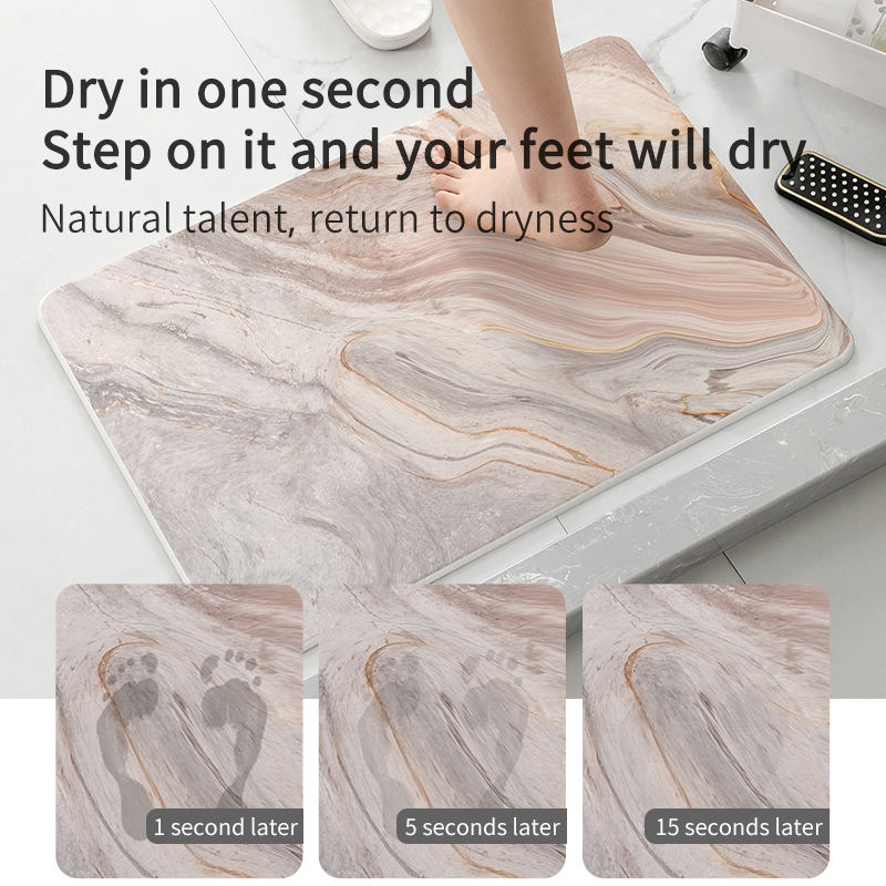 Marble Bathroom Super Absorbent Floor Mats