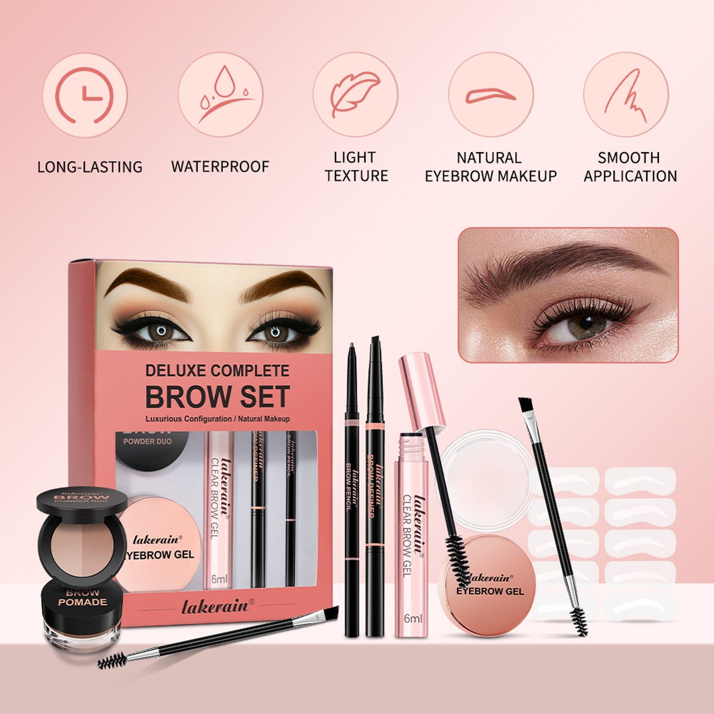 Full Set Of Stereo Powder Brow Cream Eyebrow Gel Suit LadyShow.Store