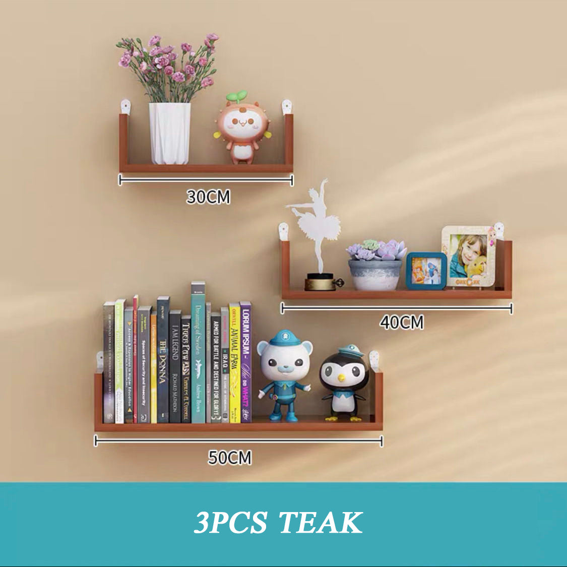 Wooden Wall Hanging Shelves Living Room Decor PearlNestDecor.com
