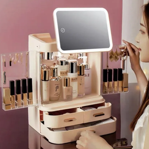Lighted Mirror Makeup Storage Box LadyShow.Store