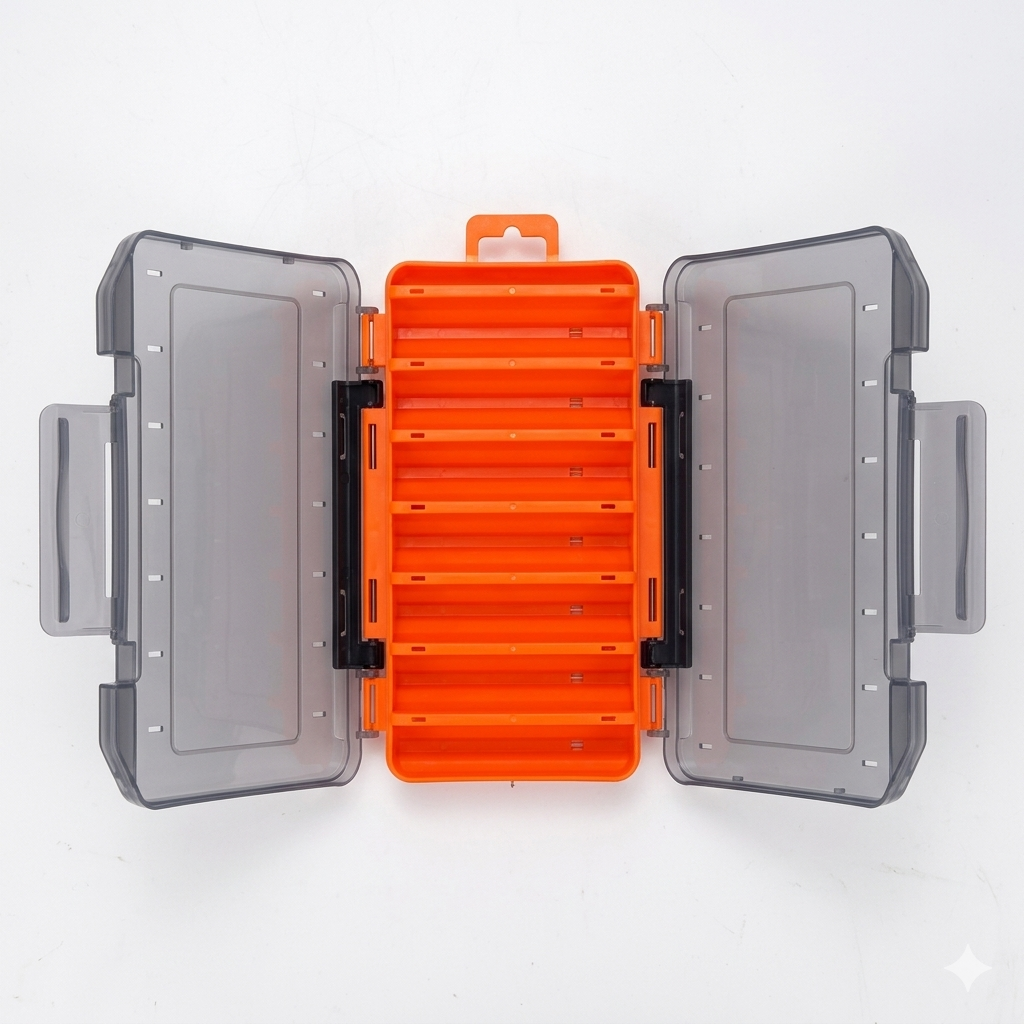 Durable Dual-Sided Fishing Tackle Box Pi-Mart