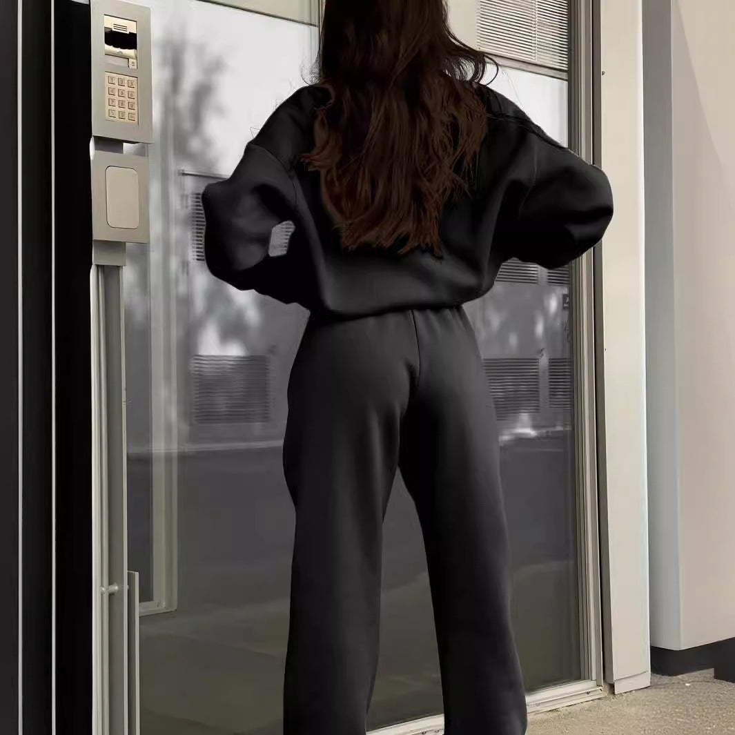 Long-sleeved Sports Sweatshirt Suit Fashion Stand-up Collar Zip-up Top And Elastic Band Trousers With Pocket Srping Fall Clothing For Women NorixaFashion.com