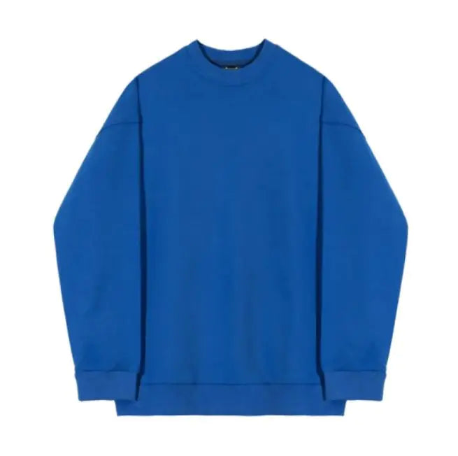 Casual Hoodless Solid Color Pullover