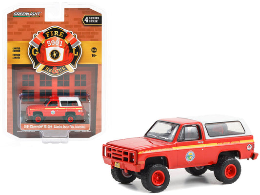 1984 Chevrolet M1009 Red with White Camper Shell "Alaska State Fire Marshal" "Fire & Rescue" Series 4 1/64 Diecast Model Car by Greenlight LuxuryLifeWay Online Store