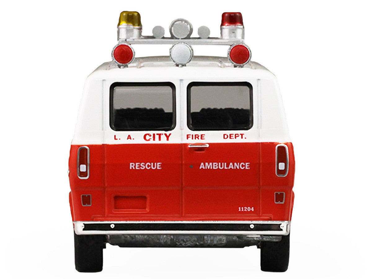 1969 Ford Econoline Ambulance "Los Angeles Fire Department" Red and White "Fire & Rescue" Series #5 1/64 Diecast Model Car by Greenlight LuxuryLifeWay Online Store