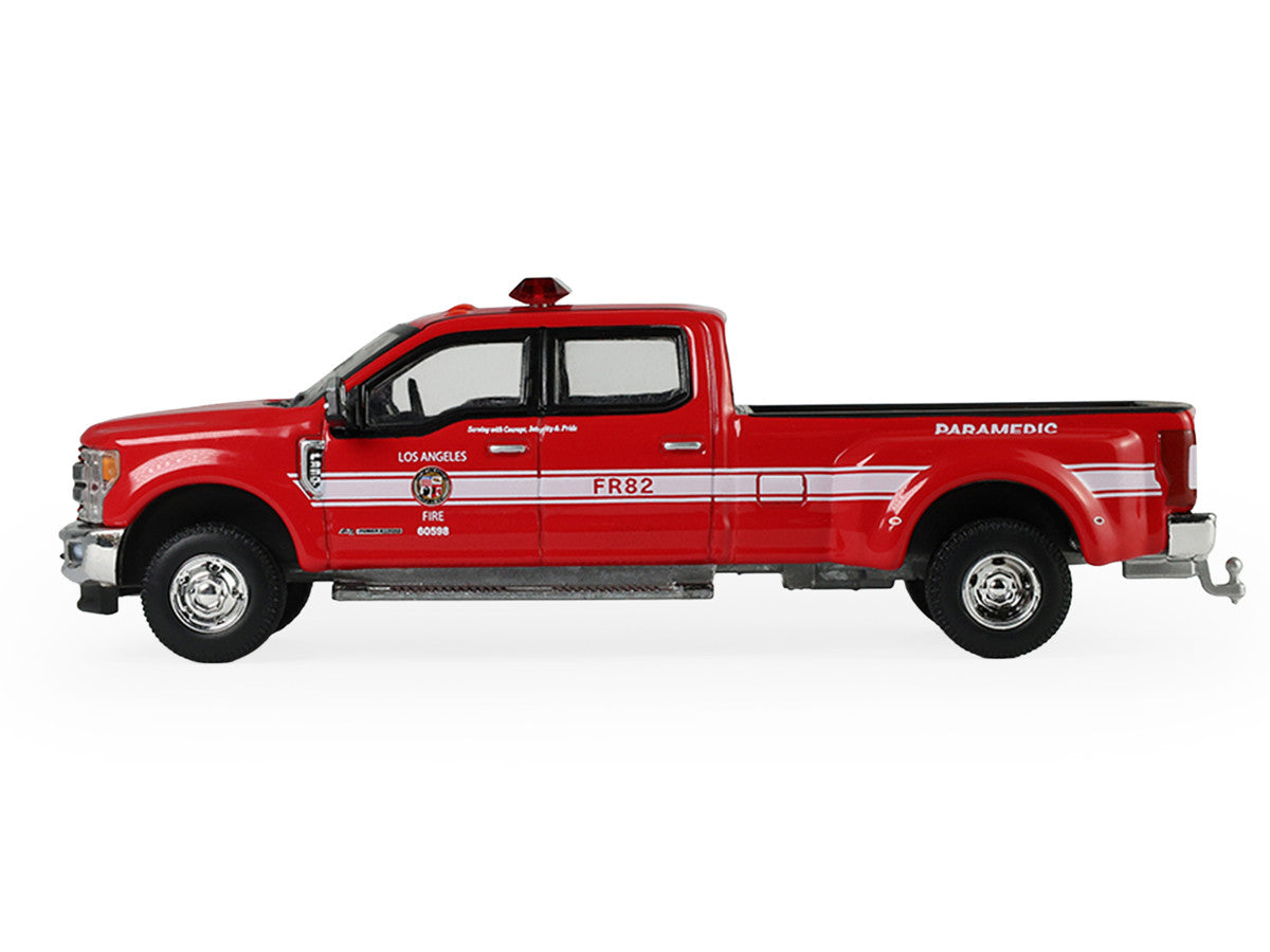 2018 Ford F-350 Pickup Truck "Los Angeles Fire Department" Red with White Stripes "Fire & Rescue" Series #5 1/64 Diecast Model Car by Greenlight LuxuryLifeWay Online Store