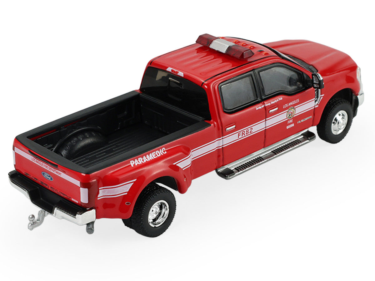 2018 Ford F-350 Pickup Truck "Los Angeles Fire Department" Red with White Stripes "Fire & Rescue" Series #5 1/64 Diecast Model Car by Greenlight LuxuryLifeWay Online Store