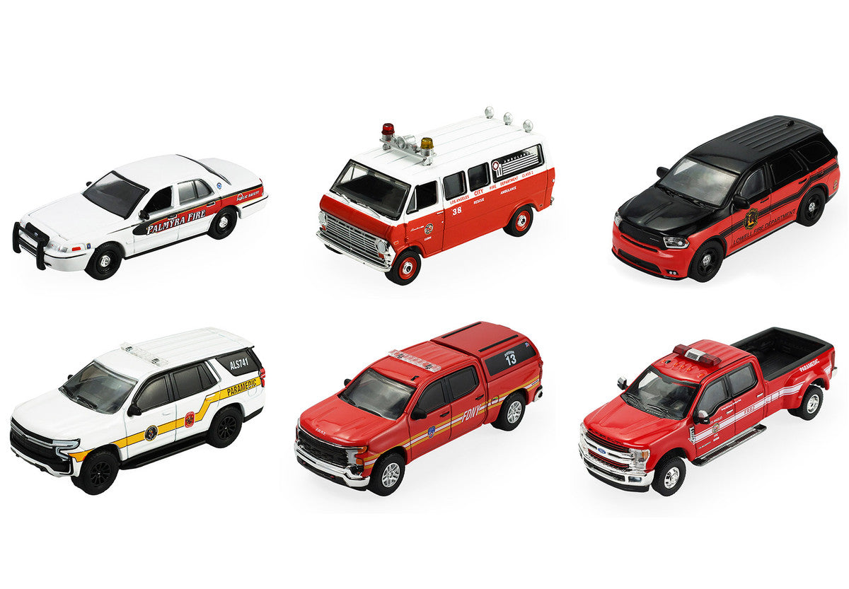"Fire & Rescue" Series #5 Set of 6 Cars 1/64 Diecast Model Cars by Greenlight LuxuryLifeWay Online Store